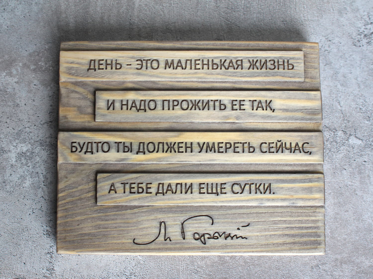 Мотивирующая цитата Максима Горького «День - это маленькая жизнь и надо прожить ее так, будто ты должен умереть сейчас, а тебе дали еще сутки»