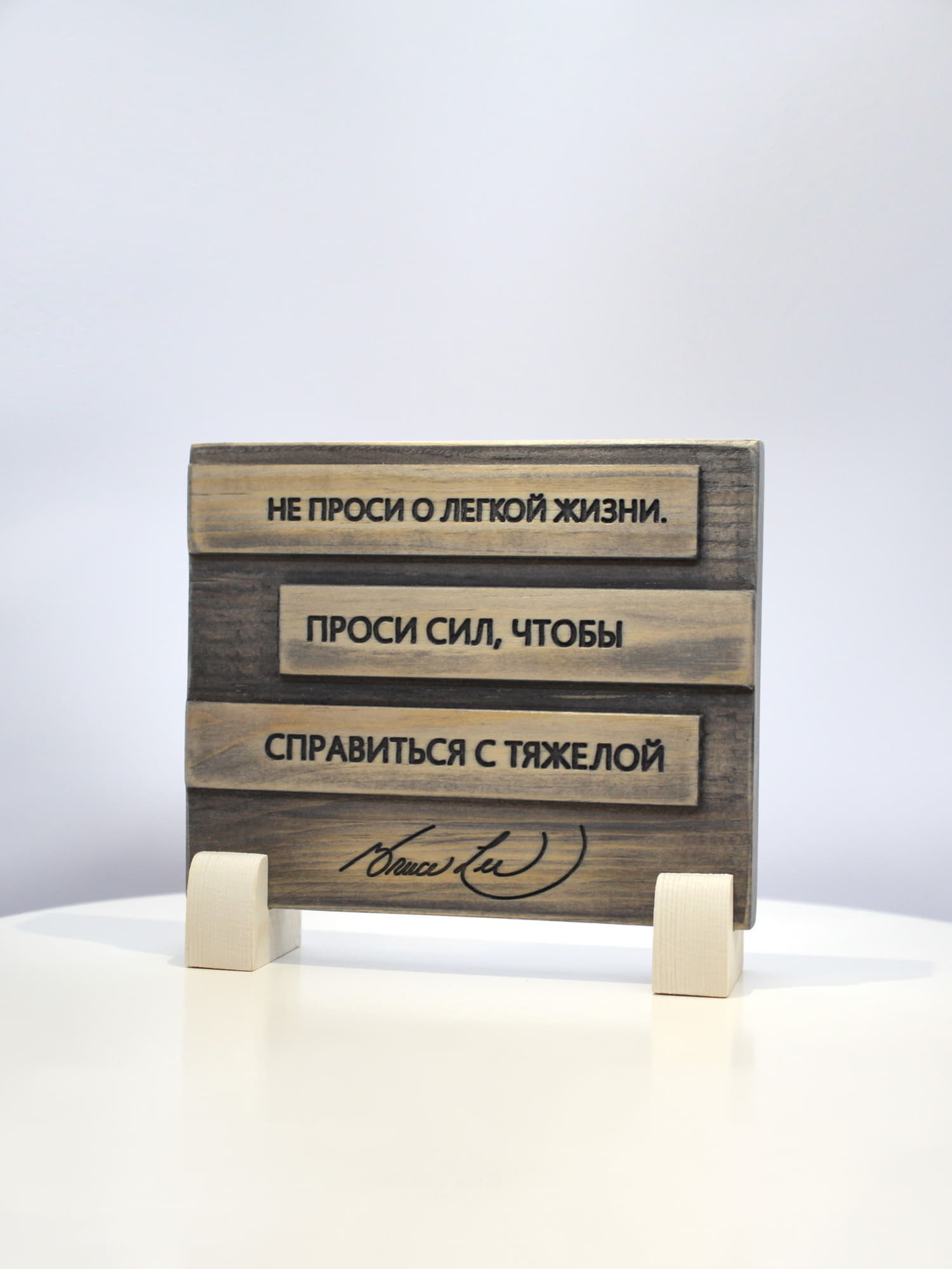 Цитата на дереве Брюса Ли «Не проси о легкой жизни. Проси сил, чтобы справиться с тяжелой»
